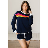 Varsity Long Sleeve Pullover and Shorts Matching Set