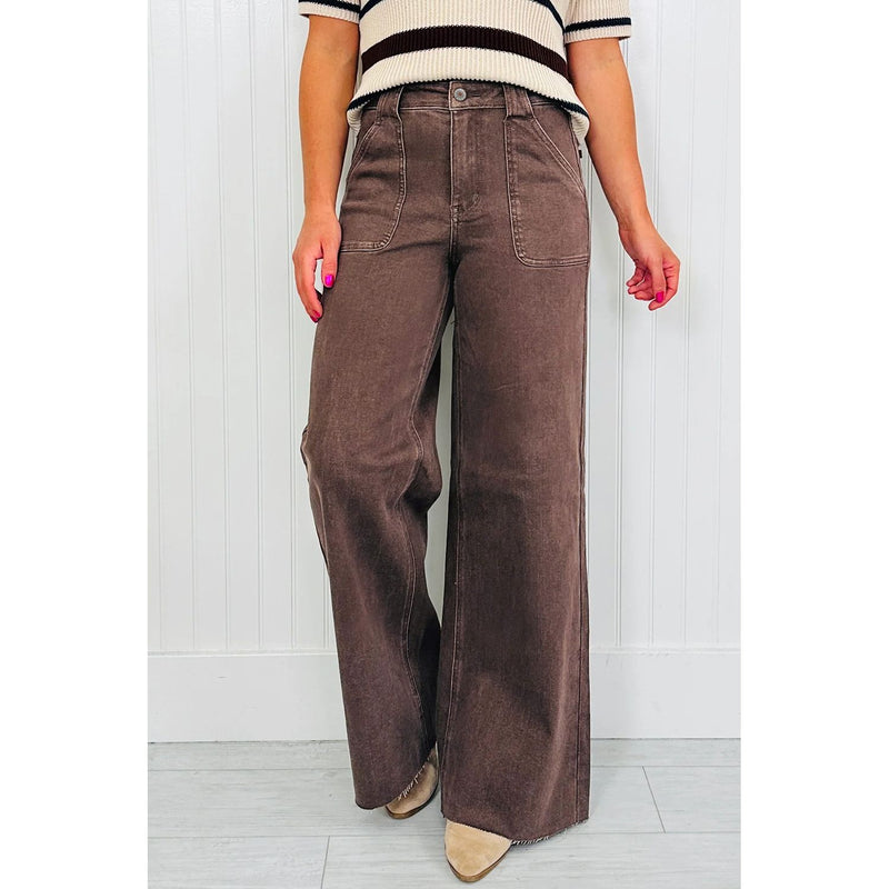 Retro Washed Patch Pocket Loose Jeans