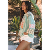 Peace Heart Graphic Wide Long Sleeve Top