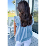 Trim Frilly Sleeveless Shirt