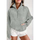 Zip Up Thumbhole Sleeve Sweatshirts