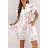 Edge Layered Short Sleeve Mini Dress
