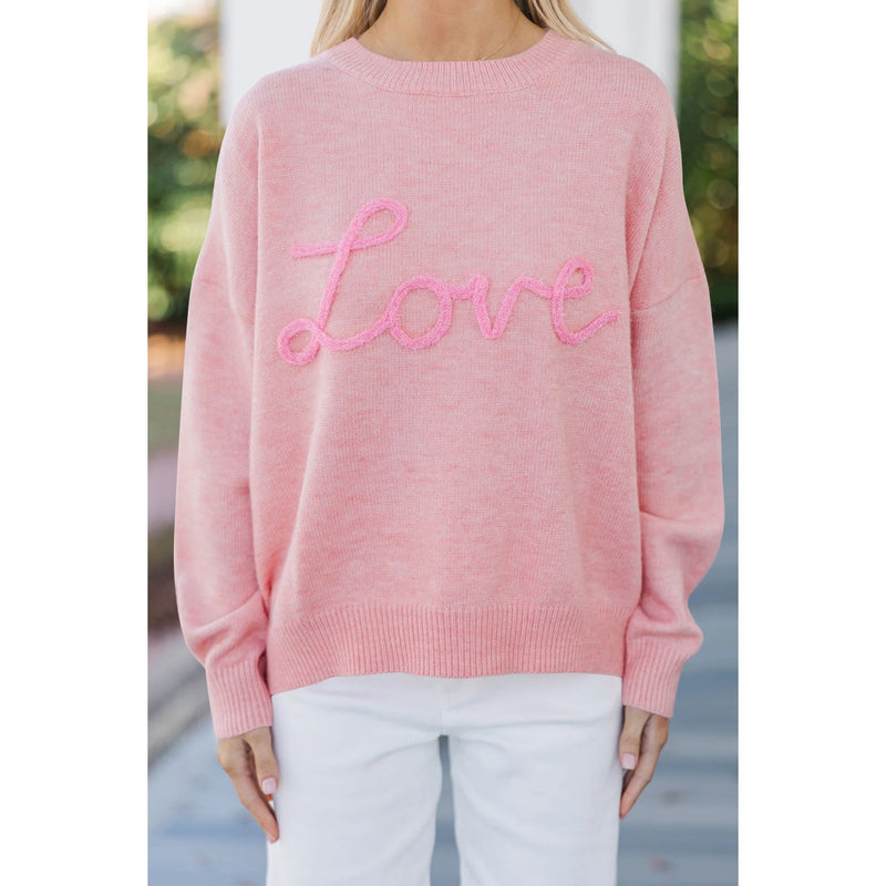 Love Script Graphic Baggy Sweater