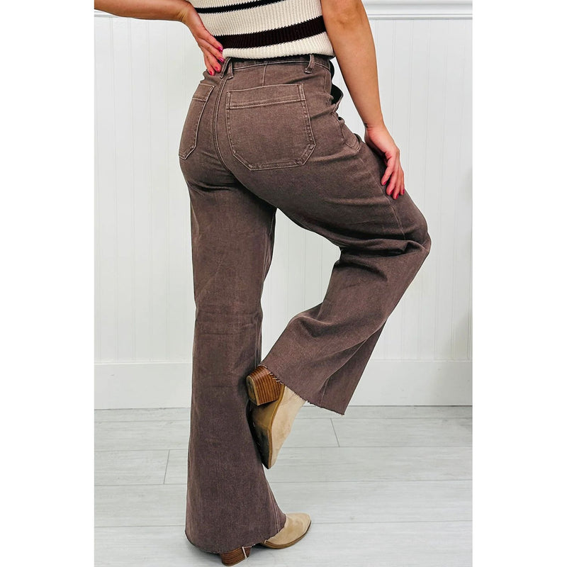 Retro Washed Patch Pocket Loose Jeans