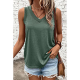 Ribbed V Neck Tank