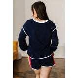Varsity Long Sleeve Pullover and Shorts Matching Set