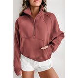 Zip Up Thumbhole Sleeve Sweatshirts