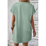 Crinkle Short Sleeve T Shirt Dress