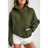 Zip Up Thumbhole Sleeve Sweatshirts