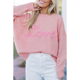 Love Script Graphic Baggy Sweater