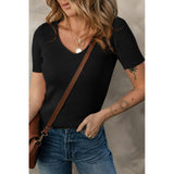 Knit Lightweight Short Sleeve Sweater