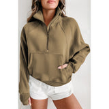 Zip Up Thumbhole Sleeve Sweatshirts