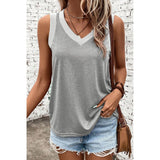Ribbed V Neck Tank