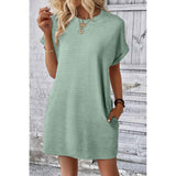 Crinkle Short Sleeve T Shirt Dress