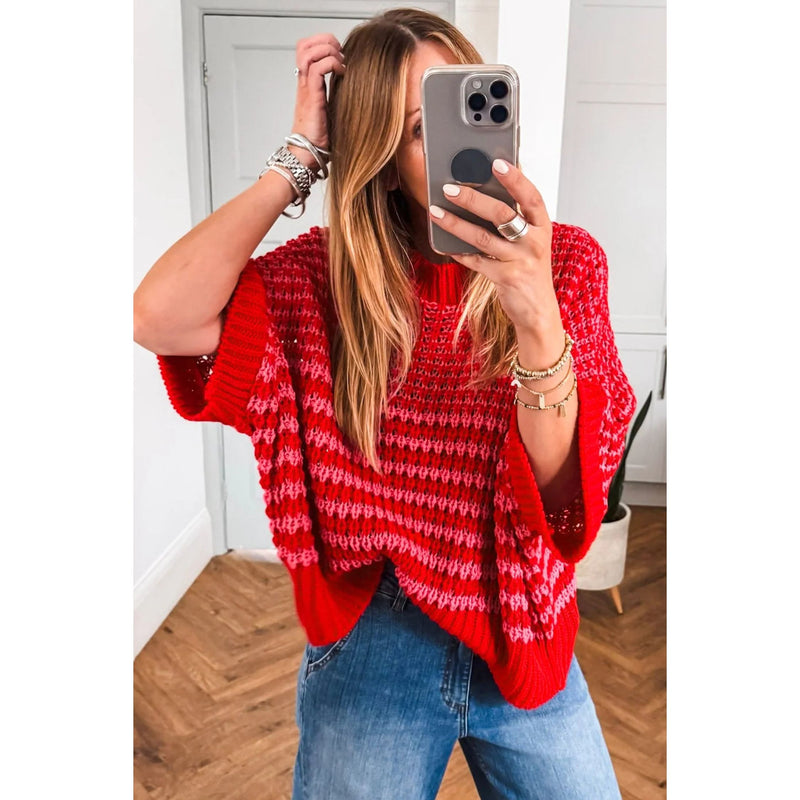 3/4 Draped Sleeve Slouchy Sweater