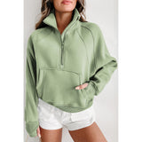 Zip Up Thumbhole Sleeve Sweatshirts